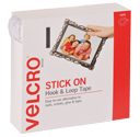 VELCRO BRAND STICKON HOOK AND LOOP TAPE 20MM X 5M WHITE