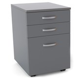 KNIGHT EKO MOBILE 2 DRAWER 1 FILE W400 X D500 X H600MM SILVER