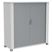 CUBIT TAMBOUR HIGH WITH SILVER DOORS W1300 X D450 X H1300MM WHITE WITH SILVER DOORS