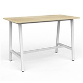 KNIGHT CUBIT BAR LEANER W1600 X D800 X H1050MM WHITE FRAME MAPLE TOP