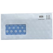 DLE E20E ENVELOPE POSTAGE INCLUDED WINDOW SELF SEAL W225 X L114MM WHITE PACK 100