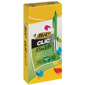 BIC CLIC RETRACTABLE BALLPOINT PEN MEDIUM 10MM GREEN BOX 10