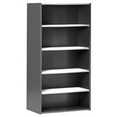 PULSE BOOKCASE W900 X D430 X H1800MM IRONSTONE AND WHITE