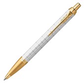 PARKER IM PREMIUM BALLPEN PEARL GOLD TRIM