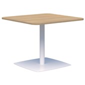 ACCENT CLASSIC MEETING TABLE POWDERCOAT W1000 X D1000 X H720MM WHITE BASE CLASSIC OAK TOP