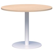 ACCENT CLASSIC MEETING TABLE POWDERCOAT W1000 X D1000 X H720MM WHITE BASE REFINED OAK TOP