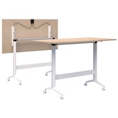 BOOST FLIP LEANER MOBILE W1200 X D800MM WHITE BASE REFINED OAK TOP