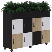 MASCOT LOCKERPLANTER MOBILE 2 TIER 4 BANK DIGITAL LOCKING H1200 X L1800 X D450MM ACCENT STANDARD COLOURS