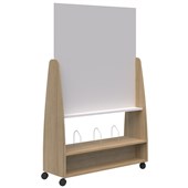 ACCENT MOVE WHITEBOARD MOBILE PARTITION OPEN SHELF H1912 X L1220 X D400MM CLASSIC OAK