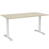 KNIGHT HAVEN FIXED HEIGHT DESK W1500 X D800 X H740MM WHITE FRAME NORDIC MAPLE TOP