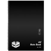 SPIRAX P595 NOTEBOOK PP COVER 7MM RULED SIDE OPEN A4 120 PAGE BLACK