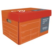 OPD ARCHIVE BOX HINGED LID W395 X H265 X D295MM ORANGE