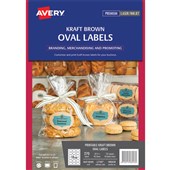 AVERY 980018 L7103 BLANK PRINTABLE LABELS OVAL LASERINKJET 18UP KRAFT BROWN PACK 15