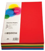 KASKAD COLOURED PAPER A4 160GSM ASSORTED BRIGHTS PACK 250