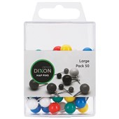 DIXON MAP PINS LARGE ASSORTED PACK 50