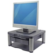 FELLOWES MONITOR RISER PLUS WITH DRAWER AND COPY HOLDER BLACKGREY