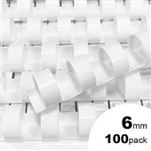 GBC PLASTIC BINDING COMB ROUND 21 LOOP 6MM A4 WHITE PACK 100