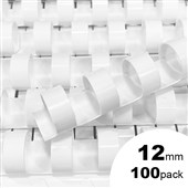 GBC PLASTIC BINDING COMB ROUND 21 LOOP 12MM A4 WHITE PACK 100