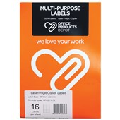 OPD PREMIUM MULTIPURPOSE LABELS 16UP 991 X 34MM PACK 100