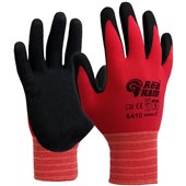 RED RAM SAFETY GLOVES POLYAMIDE WITH SANDY LATEX COATING SIZE 10 XL RED AND BLACK