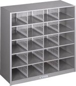 20 COMPARTMENT PIGEONHOLE CABINET PRECISION W1037 X D386 X H940MM SILVER GREY