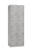 PRECISION CLASSIC STORAGE LOCKER 4 TIER BANK OF 2 W600 X D457 X H1800MM SILVER GREY