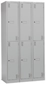 PRECISION CLASSIC STORAGE LOCKER 2 TIER BANK OF 3 W1125 X D457 X H1800MM SILVER GREY