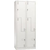 PRECISION CLASSIC STORAGE LOCKER 2 STEP BANK OF 2 LATCH LOCK W750 X D457 X H1800MM WHITE SATIN