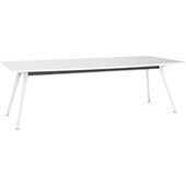 KNIGHT TEAM MEETING TABLE BOARDROOM W2400 X D1200 X H730MM WHITE FRAME WHITE TOP