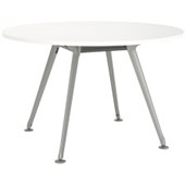 KNIGHT TEAM BOARDROOM TABLE ROUND D1200 X H730MM SILVER FRAME WHITE TOP