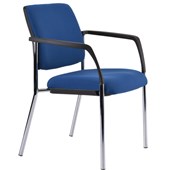 BURO LINDIS VISITOR CHAIR 4LEG BASE UPHOLSTERED BACK ARMS JETT FABRIC DARK BLUE