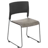 EDEN SLIM VISITOR CHAIR STACKABLE LINKABLE BLACK FRAME WITH EASTWOOD DOVE SEAT