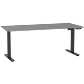 KNIGHT AGILE HEIGHT ADJUSTABLE DESK ELECTRIC 2 STAGE W1800 X D800 X H6801130MM BLACK FRAME SILVER TOP