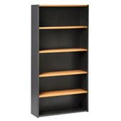 PULSE BOOKCASE OB625 1800MM BEECH AND IRONSTONE