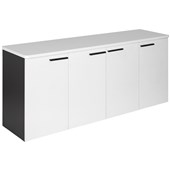 PULSE OC655 CREDENZA 4 WOODEN DOORS W1800 X D450 X H730MM IRONSTONE AND WHITE