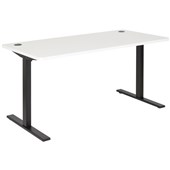 PULSE STRAIGHT DESK 1800MM BLACK METAL FRAME WHITE TOP