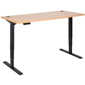 PULSE HEIGHT ADJUSTABLE DESK ELECTRIC SINGLE MOTOR 2 STAGE W1800 X D800 X H6801180MM BLACK FRAME BEECH TOP