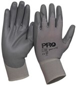 PROSENSE PROLITE PUN SAFETY GLOVES PU PALM ON NYLON LINER SIZE 9 PAIR GREY