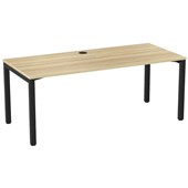 KNIGHT CUBIT DESK W1800 X D800 X H730MM BLACK FRAME ATLANTIC OAK TOP