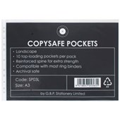 OFFICE SUPPLY CO COPYSAFE POCKETS A3 LANDSCAPE PACK 10