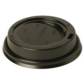 HUHTAMAKI UNI DISPOSABLE CUP LID HOT PLASTIC DOMED FOR 285495ML CUP BLACK PACK 100