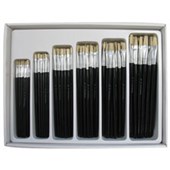 5 STAR 577 PAINT BRUSH FLAT HOG BRISTLE CLASSROOM SET PACK 144