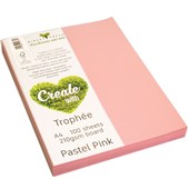 TROPHEE COLOURED PAPER A4 160GSM PASTEL PINK PACK 100