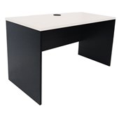 ZEALAND QUICKSHIP DESK W1200 X D600 X H730MM WHITE TOP CHARCOAL BASE