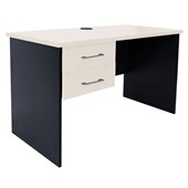 ZEALAND QUICKSHIP DESK WITH 2 DRAWERS W1200 X D600 X H730MM WHITE TOP CHARCOAL BASE