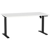 AGILE BOOST HEIGHT ADJUSTABLE SINGLE SIDED ELECTRICAL DESK W1500 X D800 X H7201200MM BLACK FRAME WHITE TOP