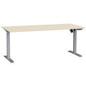 AGILE BOOST HEIGHT ADJUSTABLE SINGLE SIDED ELECTRICAL DESK W1800 X D800 X H7201200MM SILVER FRAME NORDIC MAPLE TOP