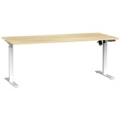 AGILE BOOST HEIGHT ADJUSTABLE SINGLE SIDED ELECTRICAL DESK W1800 X D800 X H7201200MM WHITE FRAME ATLANTIC OAK TOP