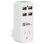 THE BRUTE POWER CO ADAPTOR 1 OUTLET WITH 4 USB PORTS