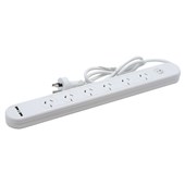 THE BRUTE POWER CO POWERBOARD 6 OUTLET WITH 2 USB PORTS AND SWITCH